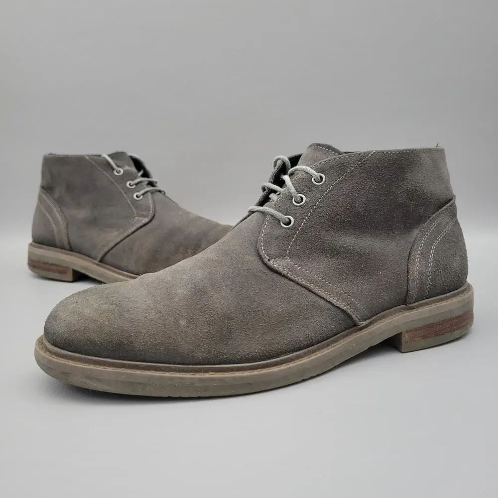 Quality Manufacturing Co Gray Suede Leather Chukka Ankle Boots Mens 10.5 Casual